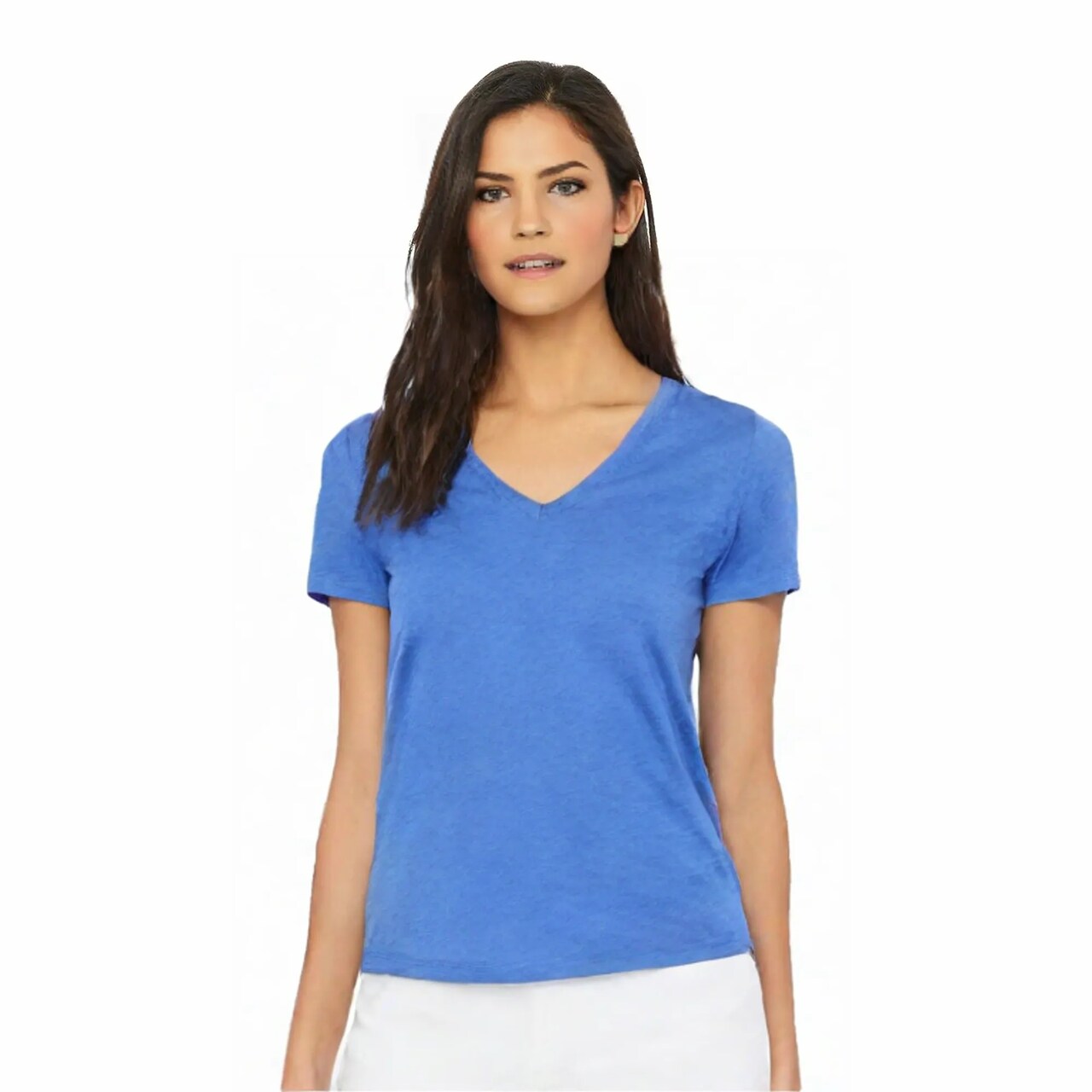 BELLA + CANVAS® Women's Relaxed Heather CVC V-Neck Short Sleeve T-Shirt - 6405CVC